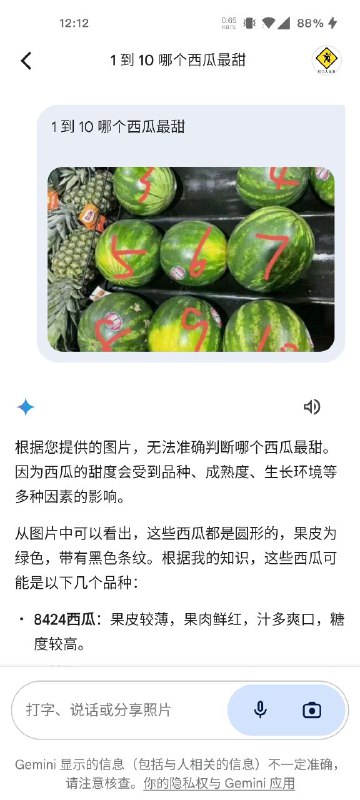 GPT说9号最甜，Gemini说无法判断