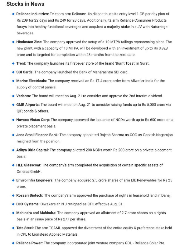 STOCKS TO WATCH