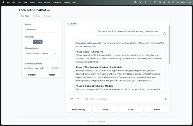 基于RAG的本地PDF对话工具：rag-chatbot支持同时处理多个PDF输入支持Huggingface和Ollama的任意模型github：