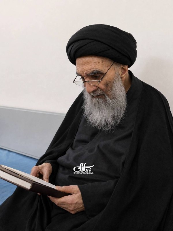 جماران: جدید ترین تصویر از مرجع عالیقدر آیت الله العظمی سید علی حسینی سیستانی بمناسبت 96 سالگی عمر مبارک ایشان./جماران🇮🇷 @jamar