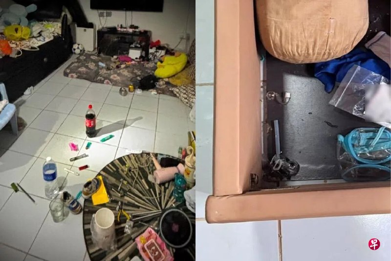 即使家中还有年仅3岁和七个月大的孩子，仍将毒品和吸毒用具随意搁置在主人房等不同角落，一对新加坡籍男女涉毒品罪行被捕。