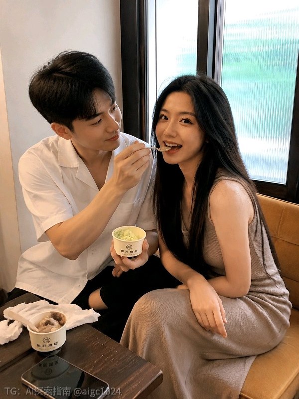 续集来了🤣原来是一个人安静吃甜品，现在给她加了个会喂到嘴边的人