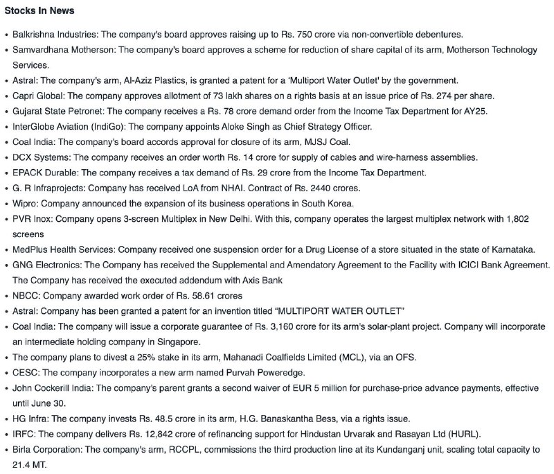 STOCKS TO WATCHSTOCKS TO WATCH