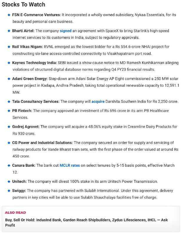 Stocks to Watch