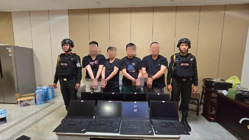西港大事件：西港宪兵破获网赌电诈案 4名中国籍嫌疑人被移送法办 今天上午 西港省配图