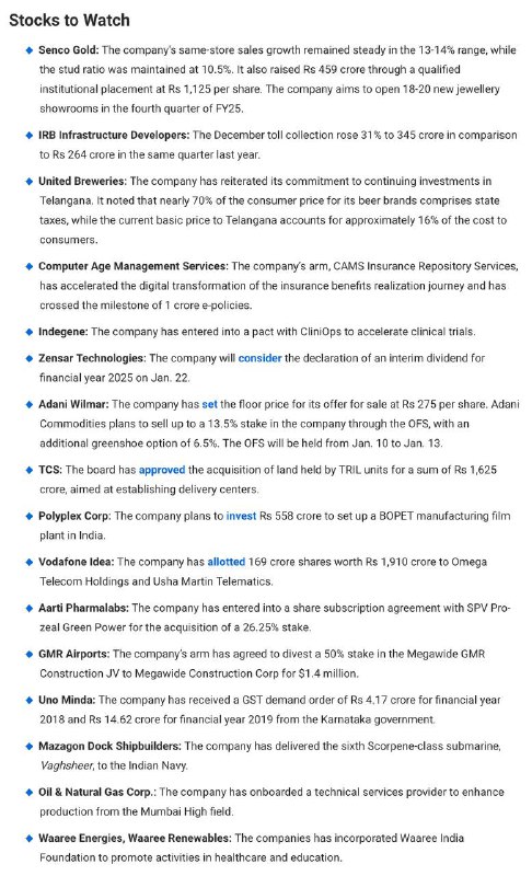 Stocks to WatchStocks to Watch