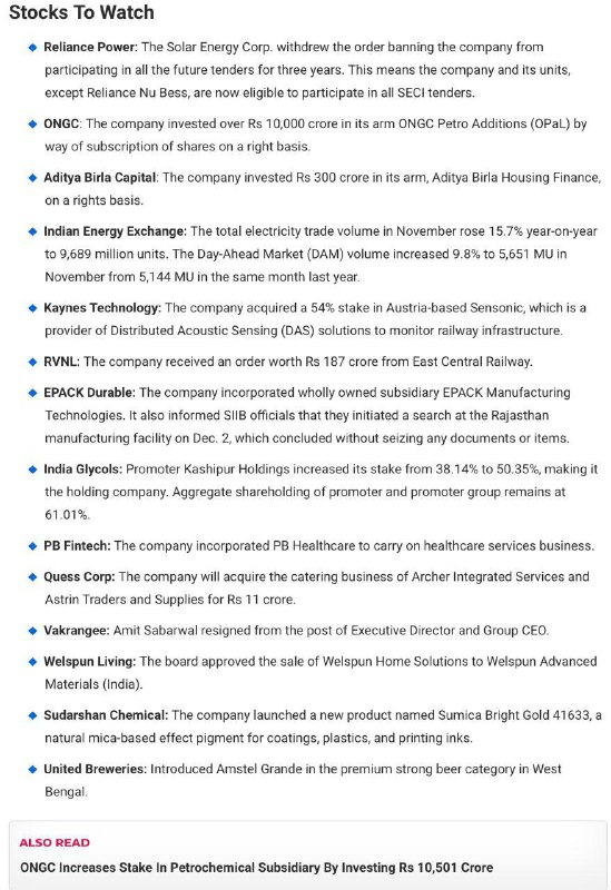 Stocks to Watch