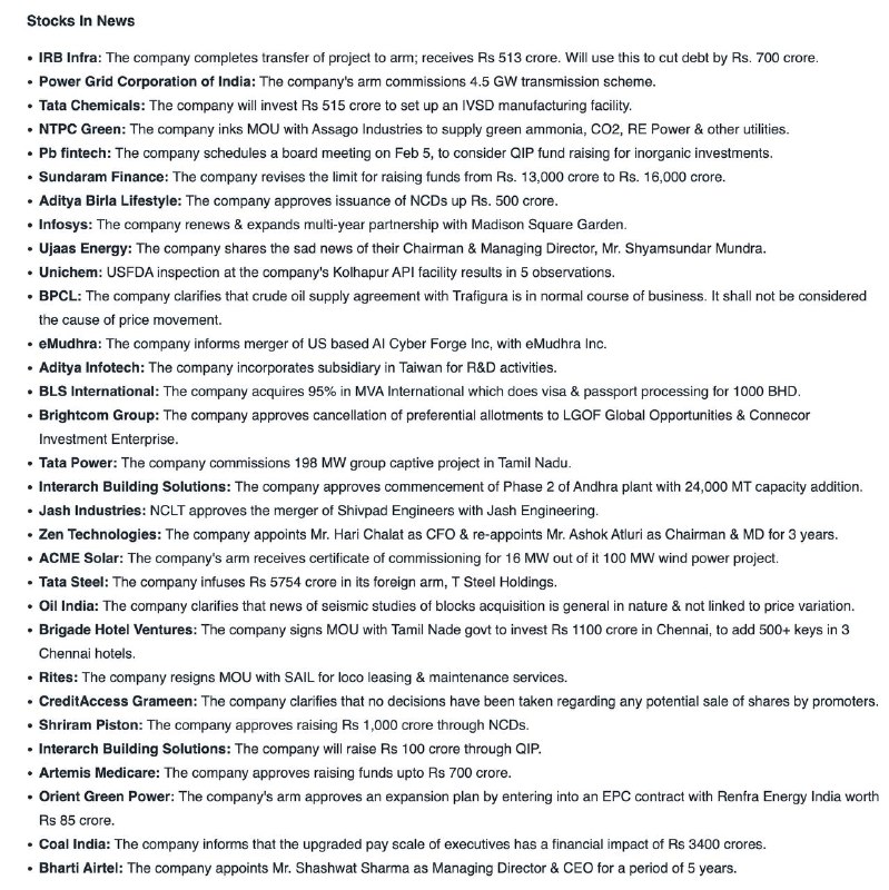 STOCKS TO WATCH