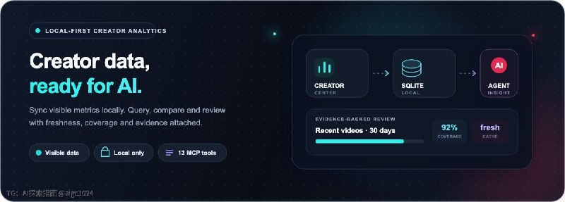抖音创作者中心的数据靠 AI 自己读不到，douyin-mcp 把页面指标和视频文案转成 AI 能用的结构化数据，用来做内容复盘
