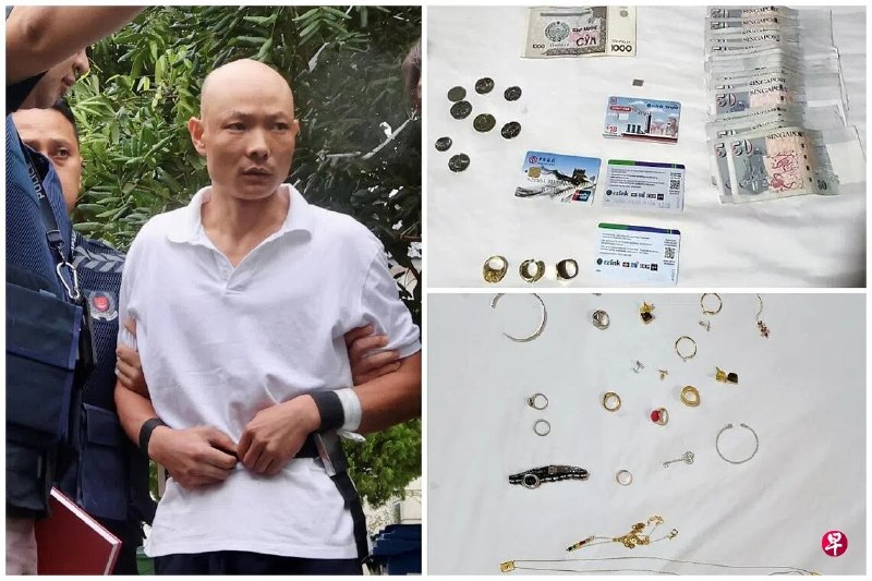 一名41岁中国籍游客抵境仅一天后，就破门潜入新加坡酒店和豪宅，盗走总值超过10万5000元的珠宝首饰，被判坐牢44个月。