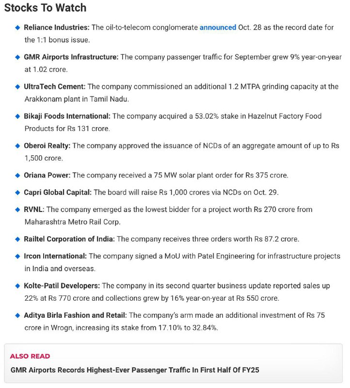 Stocks to watch