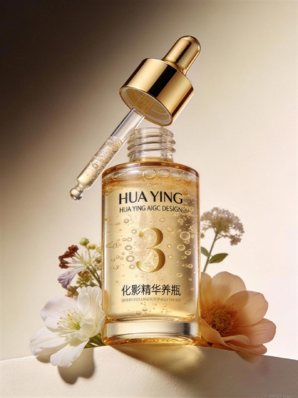 AIGC直出精准控图，护肤品摄影大片（附教程） 既梦4.5+4.1护肤品摄影大片，提示词参考：红色区域为花朵，蓝色区域为绿植