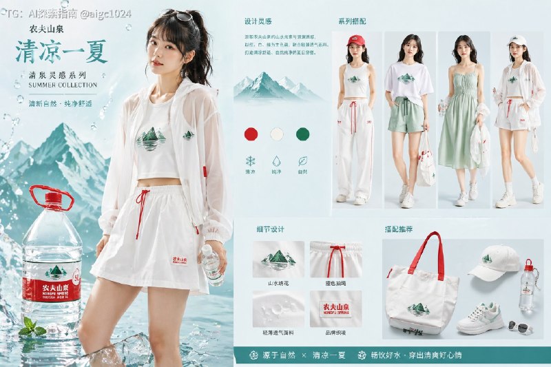 随便上传一张矿泉水瓶的照片，GPT-image-2也能设计出一套毫无违和感的服装