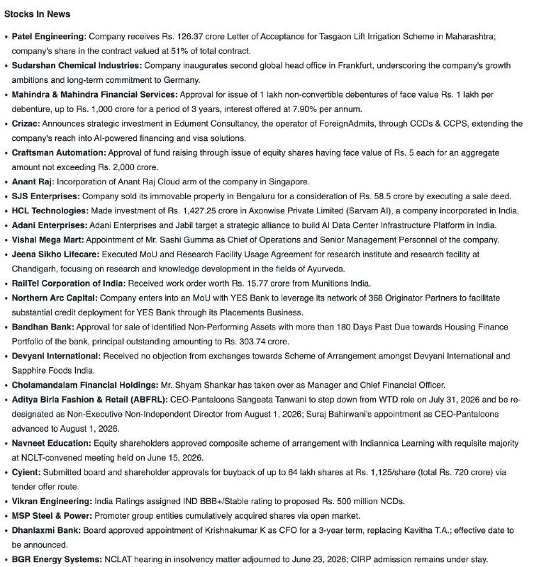 STOCKS IN NEWSSTOCKS IN NEWS