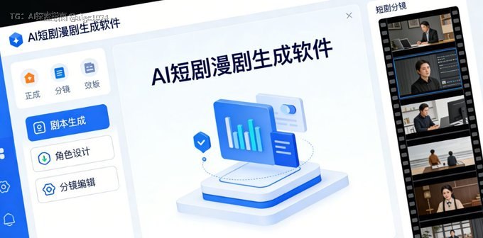 AI短剧漫剧生成软件：角色、场景、分镜自动生成，视频也能直接合成