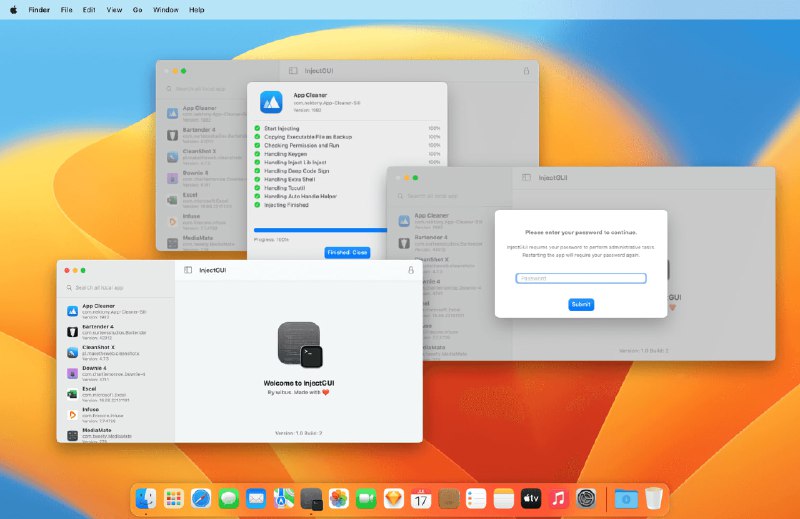 🗣InjectGUI：macOS 集成注入框架 GUI 版，，提供应用注入管理功能，包括备份、权限检查、进程终止等功能🏷标签：#macOS #注入 #破解 #开源👉链接：