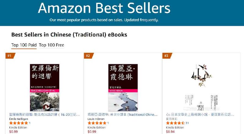 雙喜臨門！《聖羅倫斯的迴響》和《瑪麗亞·霞德琳》，已包攬加拿大 Amazon 正體中文暢銷書總榜的第一和第二名！