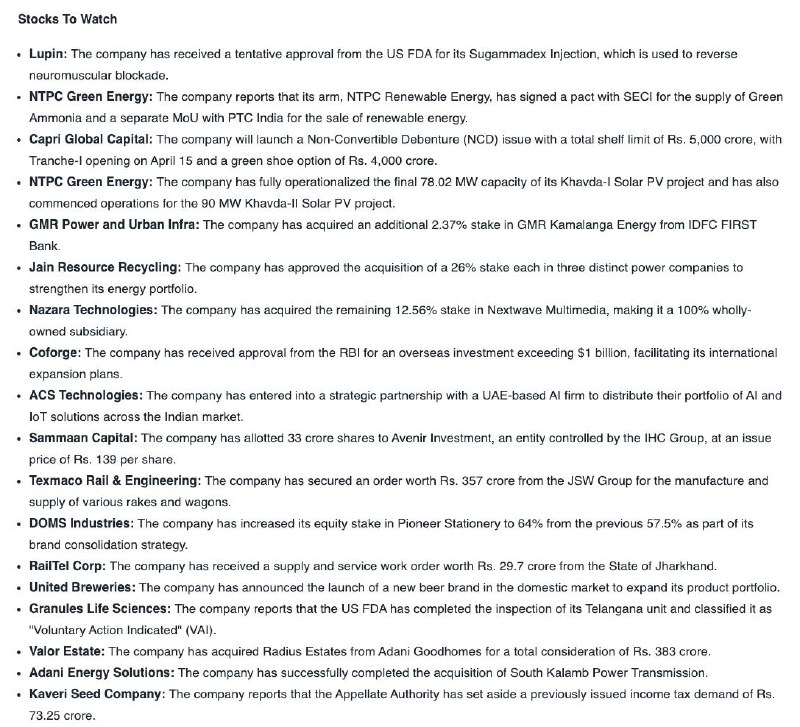 STOCKS TO WATCHSTOCKS TO WATCH
