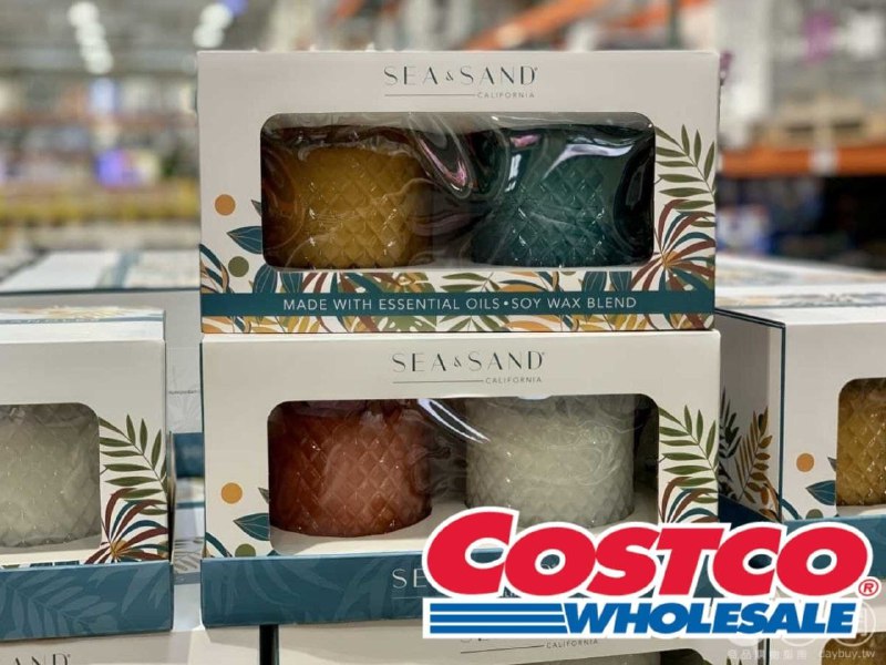 Costco新商品，SEA＆SAND香氛蠟燭兩入紅白組合蜜蘋果、清新亞麻，藍黃組合香草豆、甜野莓，蠟燭燃燒可使空氣充滿香味，家庭氣氛更溫馨~新商品情報連結 