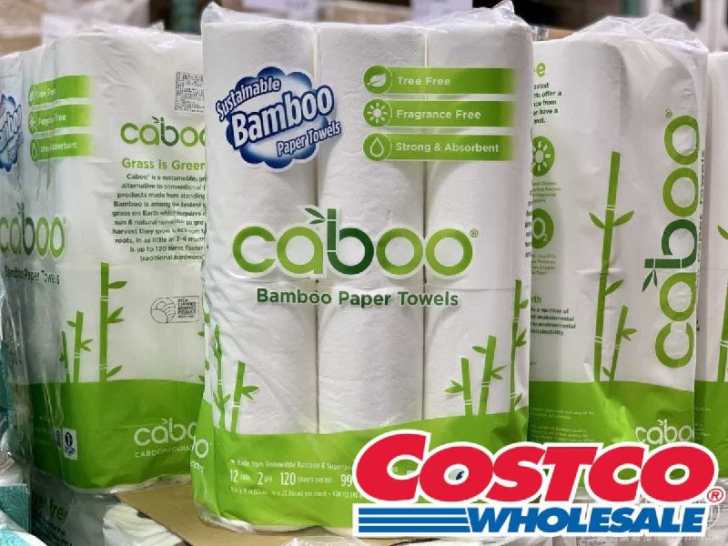 Costco新目擊的廚房紙巾，很酷的是它是用竹子纖維做成的紙巾，紙質似乎較強韌不易破