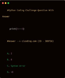 Quiz Of the Day Python Coding Challenge - Question with Answer (ID 300726) Answer with Explanation: https://www.clcoding.com/2026/07/python-coding-challenge-id-300726.html
