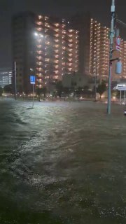 Heavy flooding on roads due to a heavy downpour in Yachiyo City, Chiba Prefecture, Japan 🇯🇵
