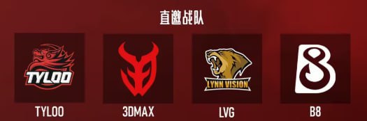 完美世界挑战赛直邀名单出炉中国为 TYLOO LVG欧洲为 3DMAX B8剩余两只预选赛队伍