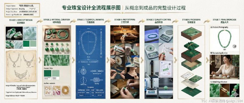 又一个AI好玩又可能变现的新路子！！（珠宝设计）之前珠宝店老板姐做的图做好了，今天把U盘给她拿过去，看到她正在串手串，一套工具很专业，她之前找设计师学过珠宝设计，有些款还是比较受欢迎的