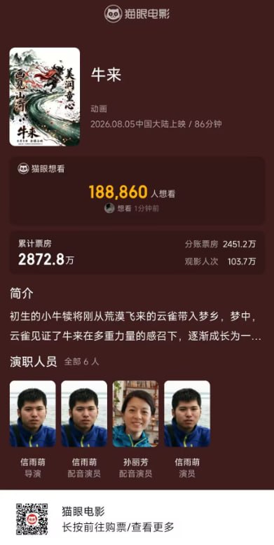 以防你不知道牛来票房已超过烤皮大电影以防你不知道牛来票房已超过烤皮大电影