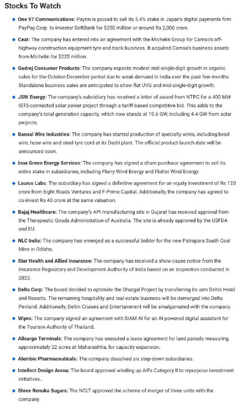 Stocks to Watch