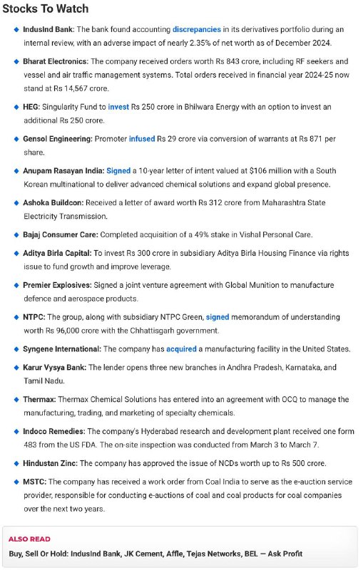 Stocks to Watch