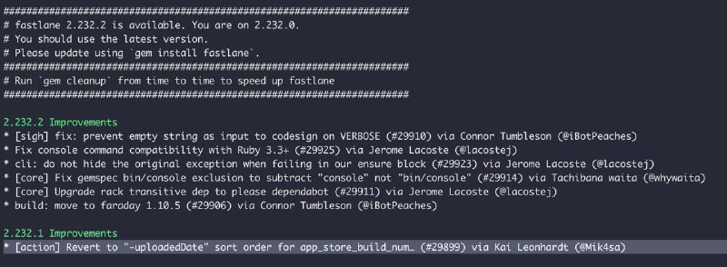百思不得其解为什么我会打出一个包版本号和上一个一模一样，直到看到 fastlane 这条更新日志🥲