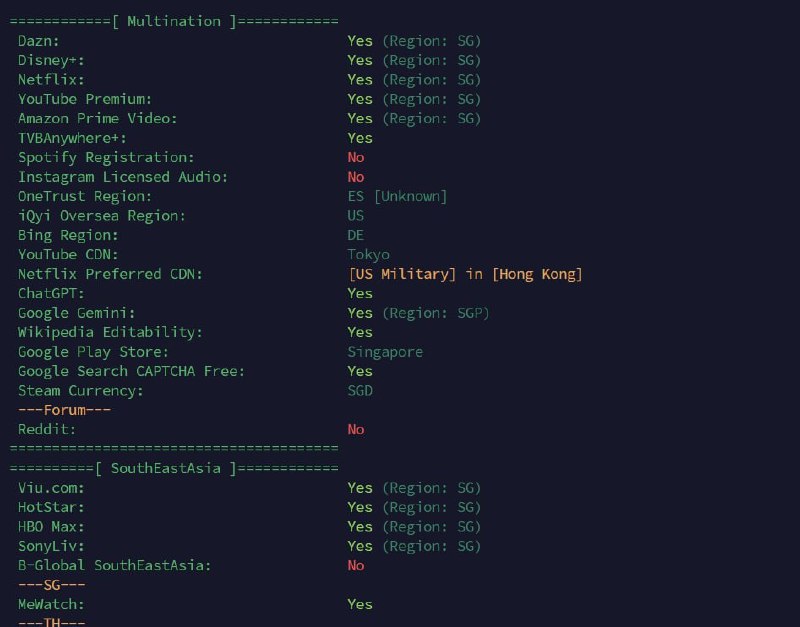 #公告Singapore BGP产品的DNS解锁已完工，产品进入正常运行状态，解锁效果如图，目前已完成承诺的优化移动路由，国际路由进一步调优中我们未达到12月1日的开机承诺（晚了1小时13分钟）另外之前上游路由器原因导致的问题目前已经修复对此我们补偿所有SG BGP用户3天时间lain.sh