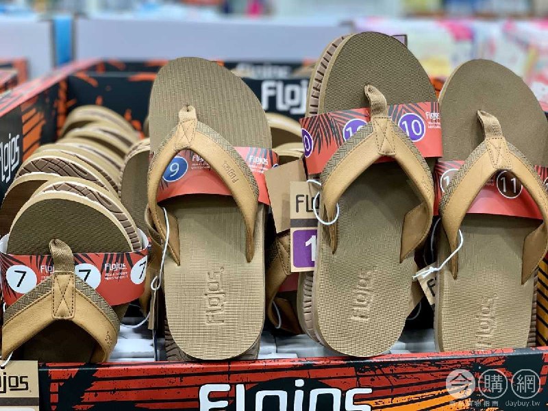 110/08/26 Costco新上架的FLOJOS 品牌夾腳拖，價格很便宜，現場看品質還不錯~商品情報連結 
