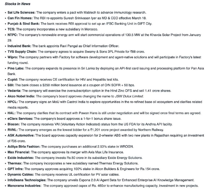 STOCKS TO WATCHSTOCKS TO WATCH