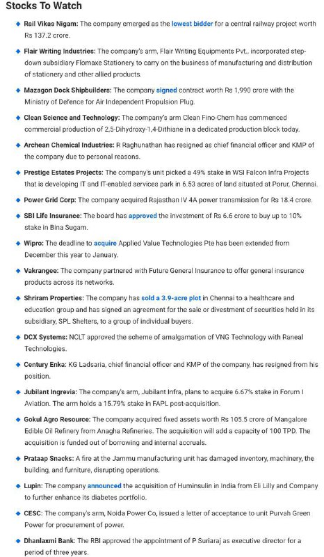 Stocks to Watch