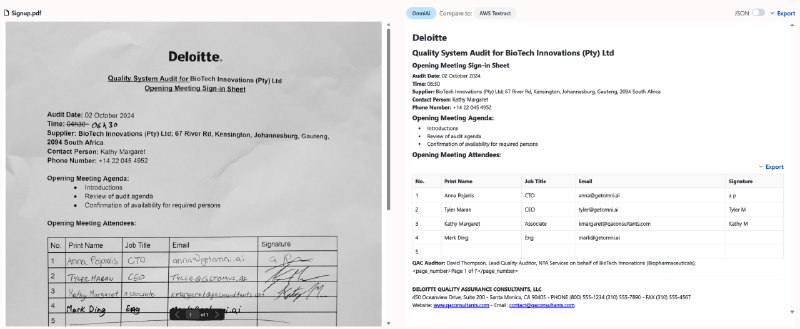 #OCR #开源 #AI⭐ Zerox - 一款开源的 AI OCR 工具Zerox可以将 PDF、DOCX、图片等格式的文档转换为 Markdown它基于 AI 视觉模型（如 GPT-4o-mini 等）实现 OCR 并直接生成结构化内容📑相关阅读Mistral AI 发布全球最强 OCR：每解析1000 页费用为1 美元📮投稿    📢频道    💬群聊    🔎索引