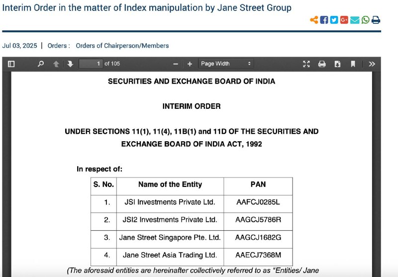 🙌 SEBI bans Jane Street for India’s biggest-ever derivatives F&O manipulation? Explained: 