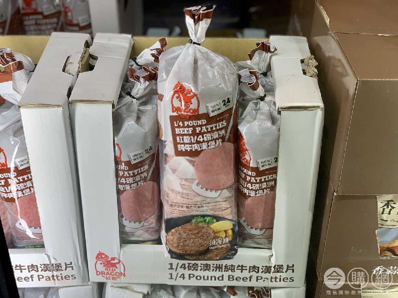 Costco消失一陣子的紅龍純牛肉漢堡片 ，做早餐很方便，搭配漢堡包生菜和泡菜滿好吃的，澳洲牛肉~ #9篇開箱文章商品情報連結 