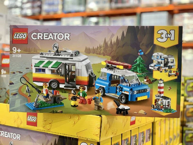 12/07 Costco新商品，LEGO百變露營車，有家庭露營拖車、復古汽車、露營車及燈塔，整體非常精緻