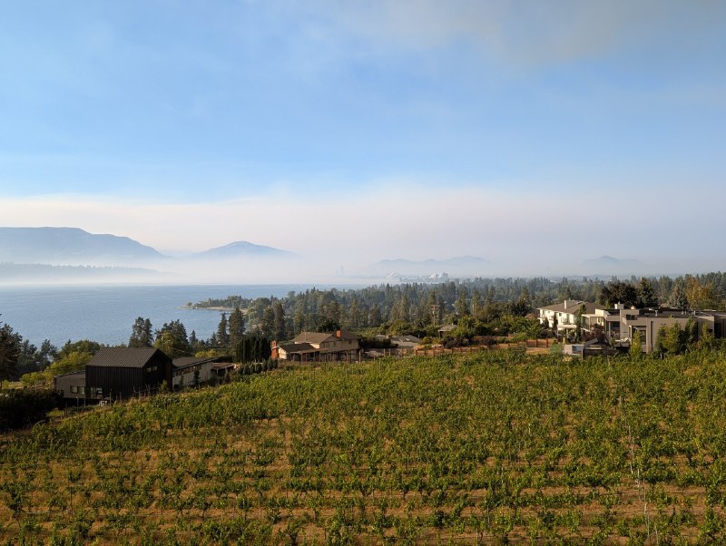 Kelowna 比預期中煙大，湖光山色沒了，但不妨礙 wine tour
