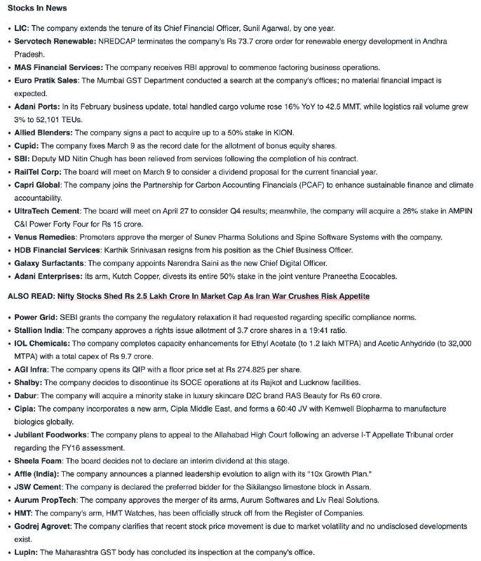 STOCKS TO WATCH