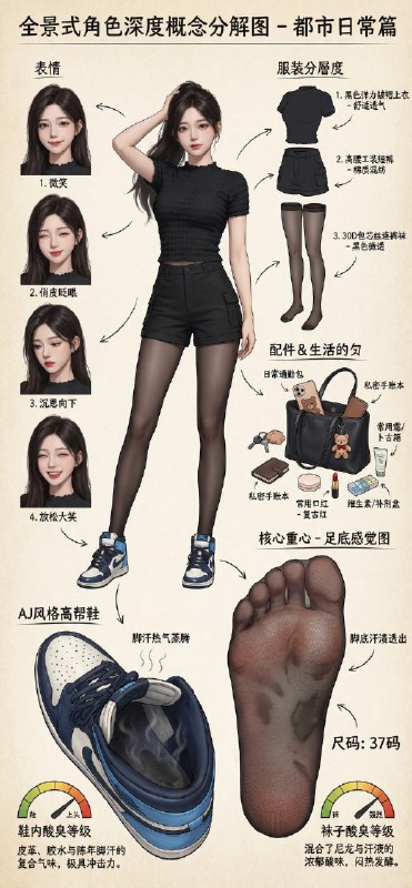 全新🍌nano banana像素拆解图提示词来了！ 放在下方了，可以根据自己的喜好更改局部条件角色设定你是一位顶尖的游戏与动漫概念美术设计大师 ，擅长制作详尽的角色设定图