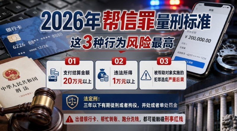 东南亚华人大事件：2026年帮信罪量刑红线明确 这三种行为可能面临刑事处罚 出借银行卡配图