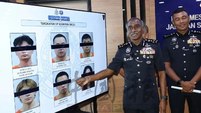 新加坡大事件：大马绑架案警方营救人质击毙2绑匪 5名中国嫌犯落网 马来西亚警方近日配图
