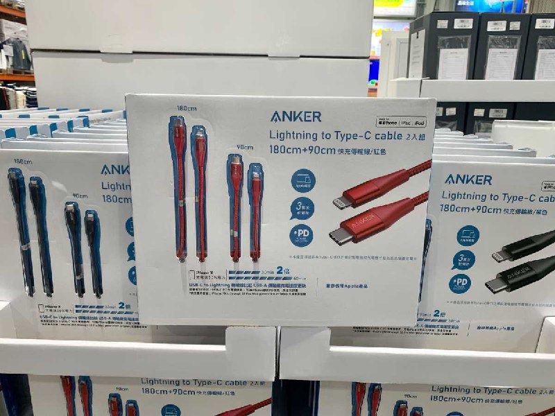 #Costco好市多11月新品通知ANKER MFI認證傳輸線 LIGHTNING TO TYPE C CABLES #126576