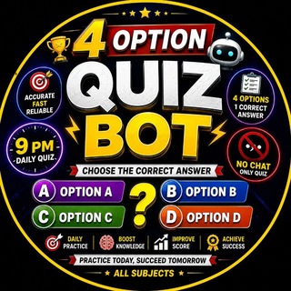 Telegram profile photo for 4 𝙊𝙋𝙏𝙄𝙊𝙉 𝙌𝙐𝙄𝙕 BOT KR SIR JI