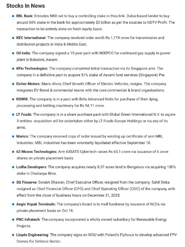 STOCKS TO WATCH
