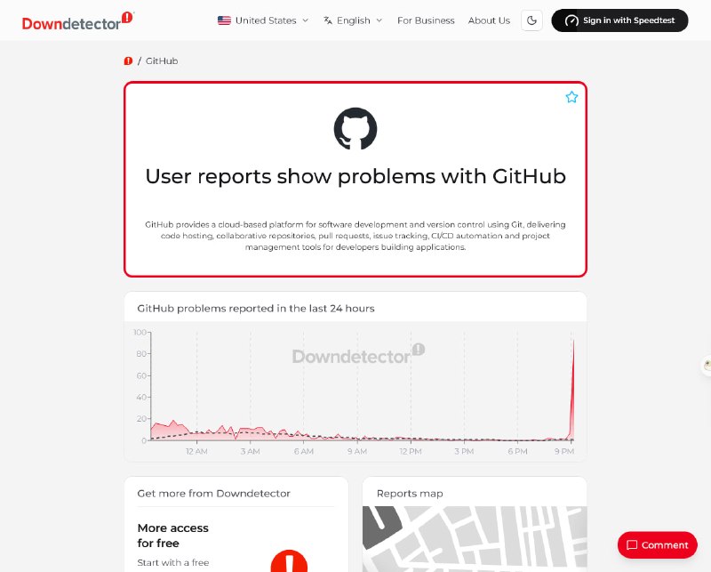 GitHub 亚太地区疑似出现故障