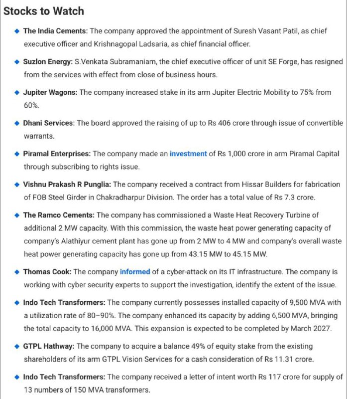 Stocks to WatchStocks to Watch